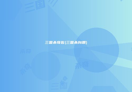 三国杀奇佐(三国杀向朗)