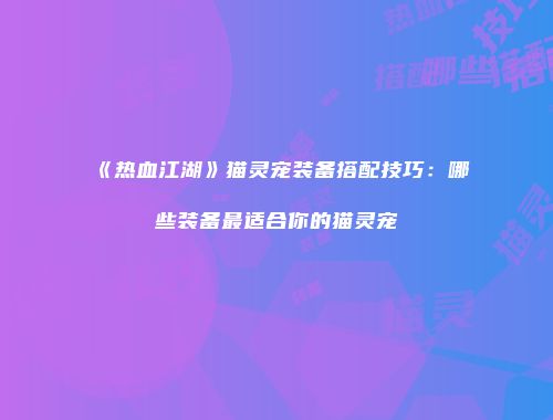 《热血江湖》猫灵宠装备搭配技巧：哪些装备最适合你的猫灵宠