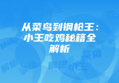 从菜鸟到钢枪王：小王吃鸡秘籍全解析
