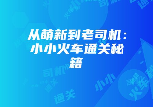 从萌新到老司机：小小火车通关秘籍
