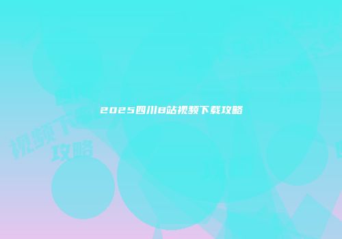 2025四川B站视频下载攻略