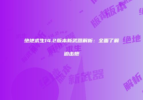绝地求生14.2版本新武器解析：全面了解迫击炮