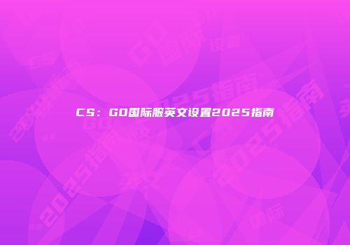 CS：GO国际服英文设置2025指南