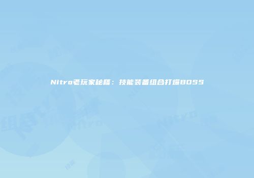 Nitro老玩家秘籍：技能装备组合打爆BOSS