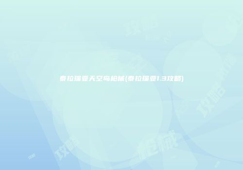 泰拉瑞亚天空岛枪械(泰拉瑞亚1.3攻略)