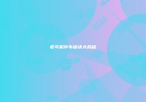 老司机停车秘诀大揭秘