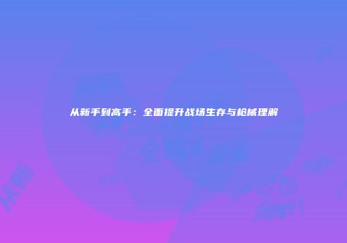 从新手到高手：全面提升战场生存与枪械理解