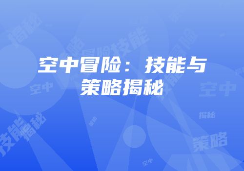 空中冒险：技能与策略揭秘