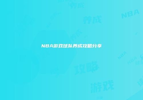 NBA游戏球队养成攻略分享