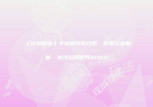 《攻城掠地》手机版开服攻略：高级玩法解析：竞技场和世界BOSS
