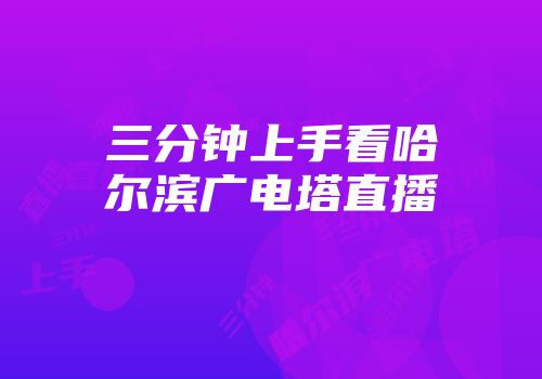 三分钟上手看哈尔滨广电塔直播