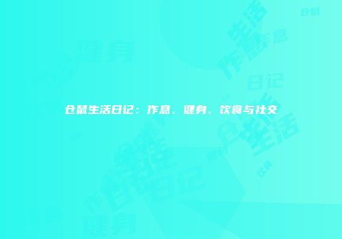 仓鼠生活日记：作息、健身、饮食与社交