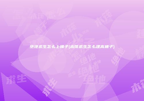 绝地求生怎么上梯子(木筏求生怎么建高梯子)