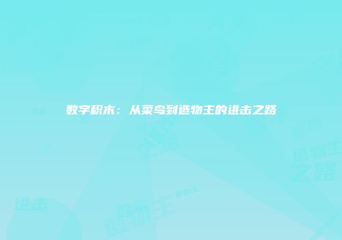 数字积木：从菜鸟到造物主的进击之路