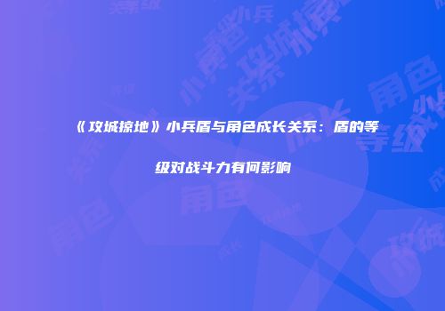 《攻城掠地》小兵盾与角色成长关系：盾的等级对战斗力有何影响