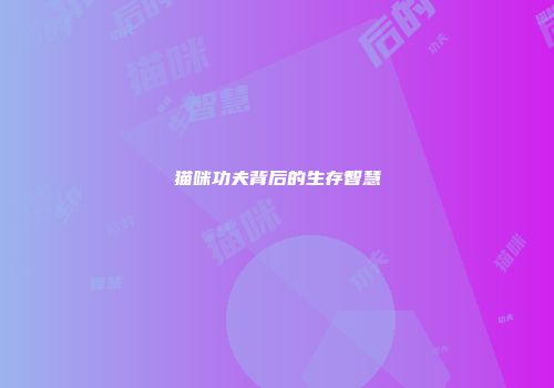 猫咪功夫背后的生存智慧