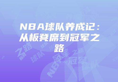 NBA球队养成记：从板凳席到冠军之路