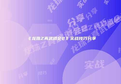 《龙珠Z真武道会2》实战技巧分享