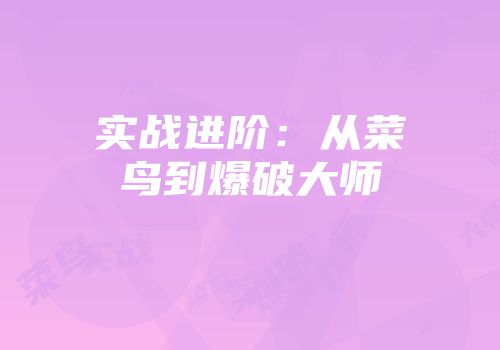 实战进阶：从菜鸟到爆破大师