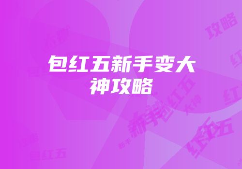 包红五新手变大神攻略