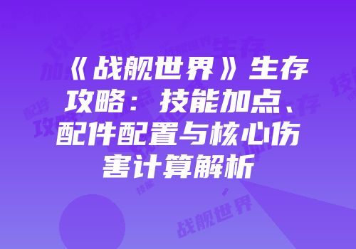 《战舰世界》生存攻略：技能加点、配件配置与核心伤害计算解析