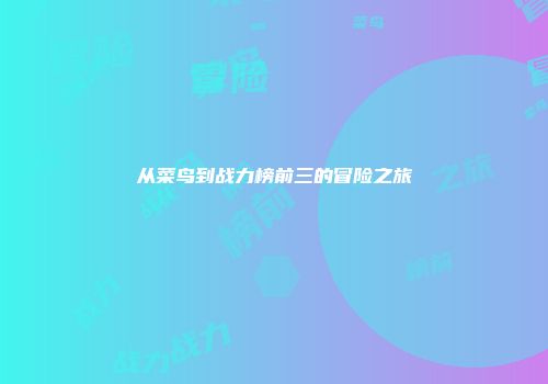 从菜鸟到战力榜前三的冒险之旅