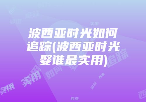 波西亚时光如何追踪(波西亚时光娶谁最实用)