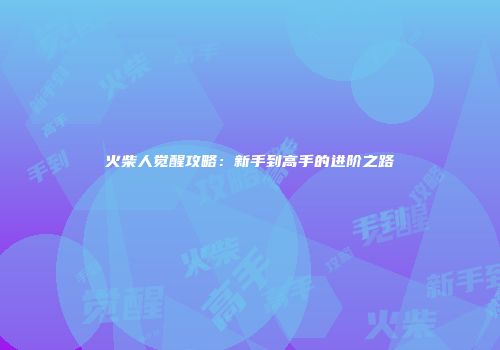 火柴人觉醒攻略：新手到高手的进阶之路