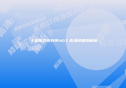 《金瓶双梅外传HD》高清修复版解析