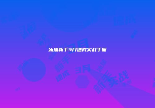 冰球新手3月速成实战手册