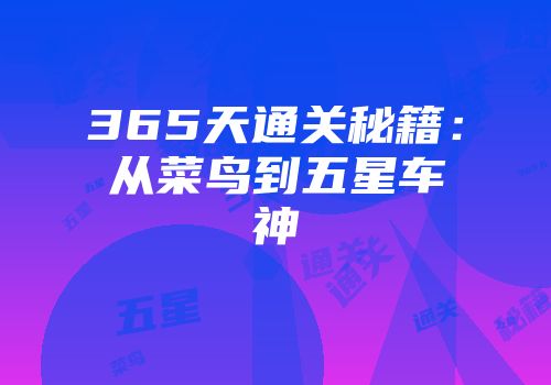 365天通关秘籍：从菜鸟到五星车神
