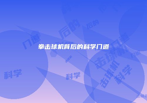 拳击球机背后的科学门道