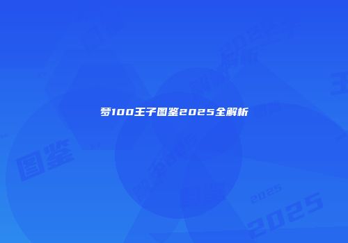 梦100王子图鉴2025全解析