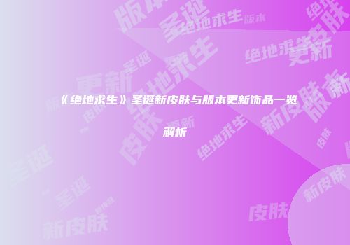 《绝地求生》圣诞新皮肤与版本更新饰品一览解析