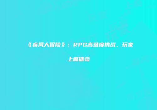 《疾风大冒险》：RPG高难度挑战，玩家上瘾体验