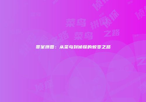 罪案拼图：从菜鸟到侦探的蜕变之路