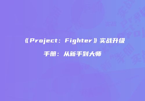 《Project：Fighter》实战升级手册：从新手到大师