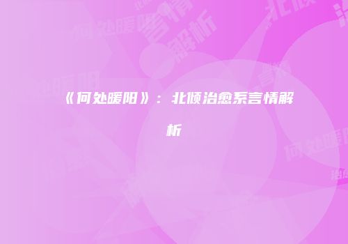 《何处暖阳》：北倾治愈系言情解析