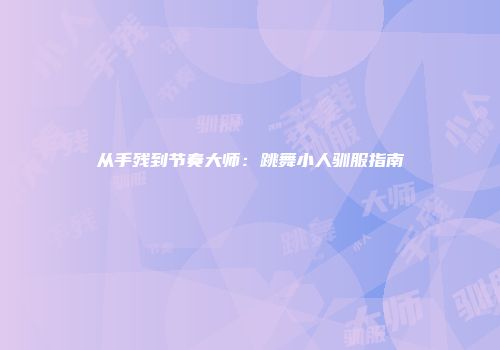 从手残到节奏大师：跳舞小人驯服指南