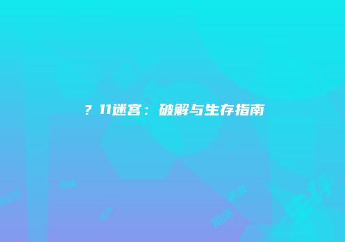 ？11迷宫：破解与生存指南