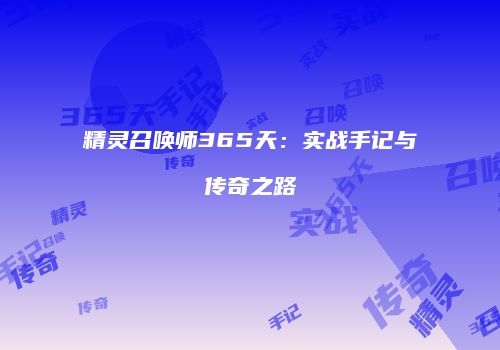精灵召唤师365天：实战手记与传奇之路