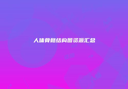 人体骨骼结构图资源汇总