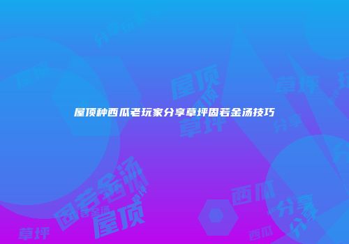 屋顶种西瓜老玩家分享草坪固若金汤技巧