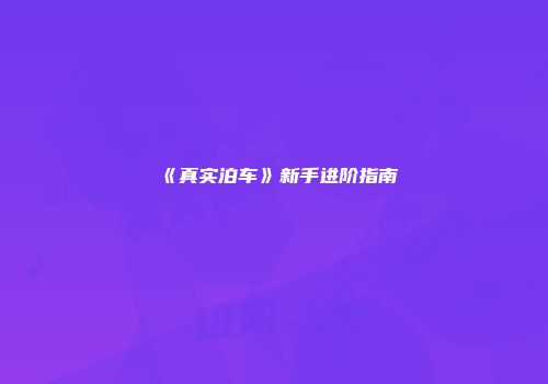 《真实泊车》新手进阶指南