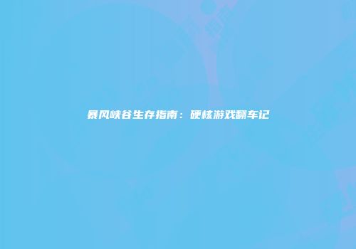 暴风峡谷生存指南：硬核游戏翻车记