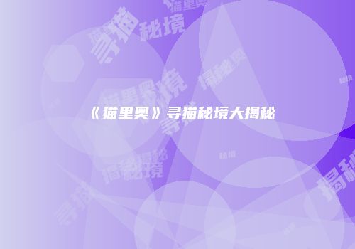 《猫里奥》寻猫秘境大揭秘