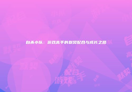 自杀小队：游戏高手的默契配合与成长之路