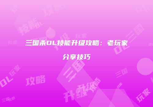 三国杀OL技能升级攻略：老玩家分享技巧