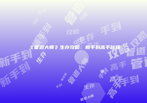 《管道大师》生存攻略:新手到高手秘籍