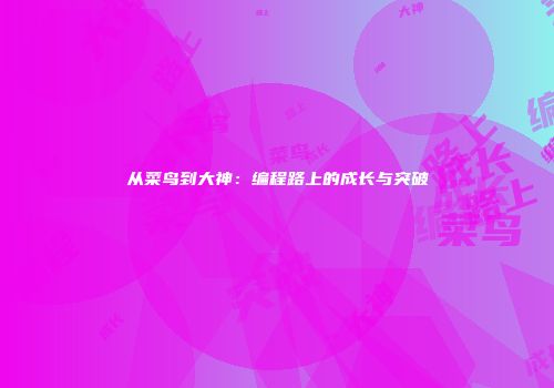从菜鸟到大神：编程路上的成长与突破